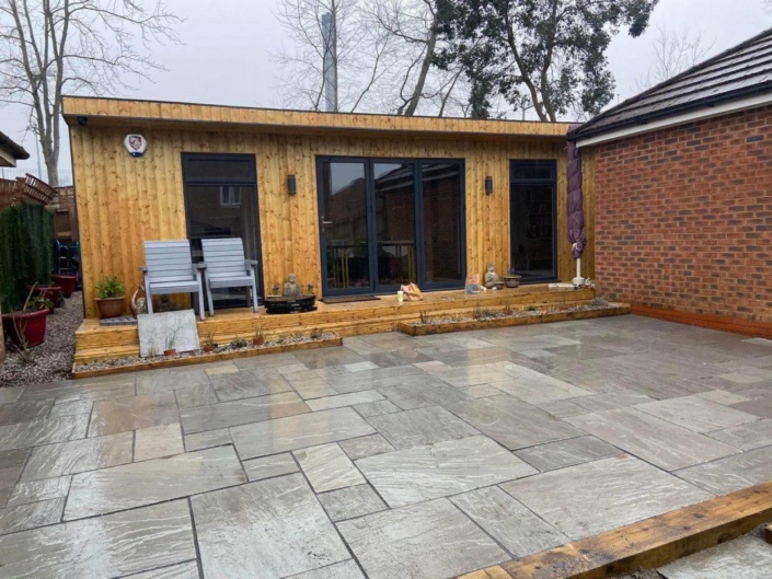 sandstone patio completed in Chorlton Trafford